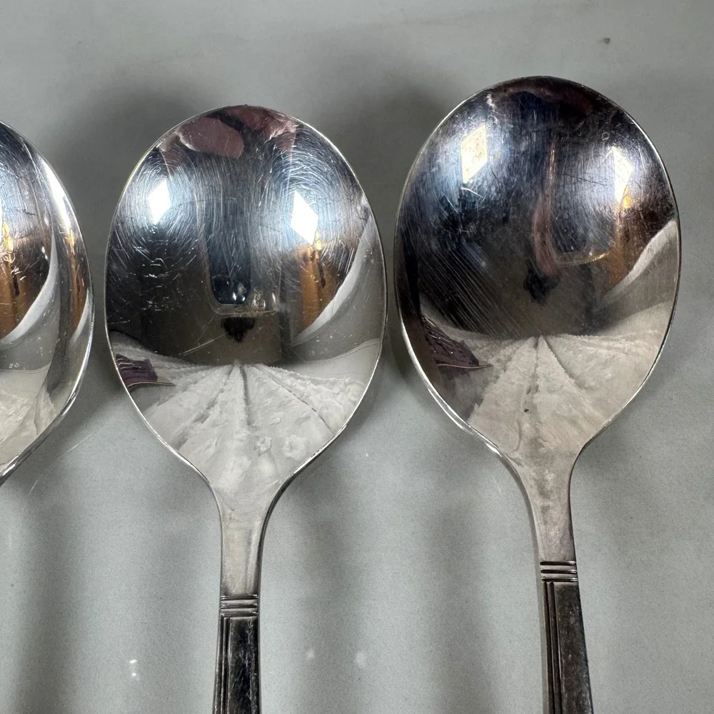 Set of 4 Oneida Nobility Plate Silver‎ Plated Round Soup Spoons Caprice Lot 1